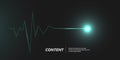 Abstract cardiogram on dark background. Vector banner design