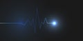 Abstract cardiogram on dark background. Vector banner design