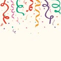 Abstract carnival background with colorful confetti.