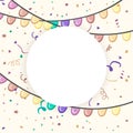 Abstract carnival background withl confetti.