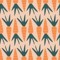 Abstract carrot hand drawn vector illustration. Colorful autumn seamless pattern.