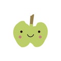 Abstract cartoon apple. Funny character. Collage scandinavian style