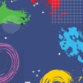 Abstract cartoon background with bright colors splashes. Banner