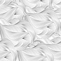 Abstract cartoon black white background, wallpaper. Doodle pattern sea waves, ocean, river, wind. Seamless texture