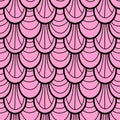 Abstract cartoon doodle seamless mermaid fish scales pattern for wrapping paper and fabrics and linens and kids Royalty Free Stock Photo