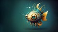 Abstract cartoon, fantastic, fish, illustration