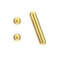 Abstract Cartoon Golden Skepticism Face Icon. 3d Rendering