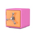 Abstract Cartoon Safe Locker Web Icon Sign. 3d Rendering