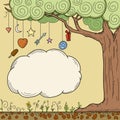 Abstract cartoon tree with place for your text Royalty Free Stock Photo