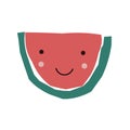 Abstract cartoon watermelon. Funny character. Collage scandinavian style.