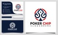 Abstract Casino Poker Chip logo design vector Illustration, business card template Royalty Free Stock Photo