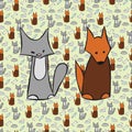 Abstract cat and dog background.