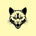 Abstract Cat Head Vector Logo Icon Minimal Style Royalty Free Stock Photo