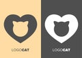 Cat abstract vector logo template. Pet logo design. Vector template. Creative symbol Logo inspiration.