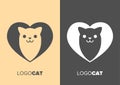 Cat abstract vector logo template. Pet logo design. Vector template. Creative symbol Logo inspiration.