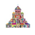 Abstract Cathedral orthodox church temple building landmark tourism world religions and famous structure traditional city.