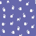 Abstract cats seamless vetor pattern. Cats doodle pattern