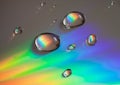 Abstract CD reflection background with water droplets Royalty Free Stock Photo