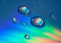 Abstract CD reflection background with water droplets Royalty Free Stock Photo
