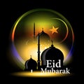 Abstract celebration card design for Eid Mubarak