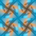 Abstract celestial blue - orange pattern. Skiey background.