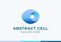 Abstract Cell Ellipse Shape Vector Logo Template. Modern Gradient Geometry Sign with Typography. Biotechnology Concept