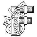 Abstract celtic letter F illustration