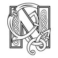 Abstract celtic letter N illustration