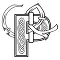 Abstract celtic letter P illustration