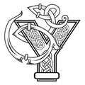 Abstract celtic letter Y illustration