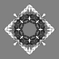 Abstract celtic mandala in monochrome colors