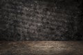 Abstract cement gray wall and studio room, background, interior texture for display products or space for text Royalty Free Stock Photo