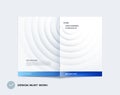 Abstract centerfold brochure paper-cut design style with blue colourful circles for branding. Business vector