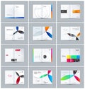 Abstract centerfold brochure paper-cut design style with colourful circles for branding. Business vector presentation.