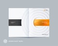 Abstract centerfold brochure paper-cut design style with yellow grey colourful circles for branding. Business vector