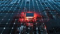 Abstract Central Computer Processors Concept. 3D illustration Royalty Free Stock Photo