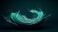 Abstract Ceramics Banner With Teal Ink Swirling In Water Royalty Free Stock Photo