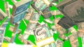 Falling canadian dollar bills on green screen Royalty Free Stock Photo