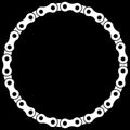 Abstract chain bike round frame. Black circle frames with chains patterns isolated on white background. Chainlet design element. Royalty Free Stock Photo