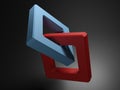 Abstract chain on black background - 3D rendering