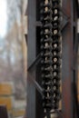 Abstract chain closeup, heavy metal construction