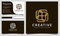 Abstract Chain creative logo design vector illustration, minimalist elegant, modern company business card template Royalty Free Stock Photo