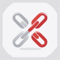 Abstract Chain Link X Logo for Technology and Business Royalty Free Stock Photo