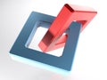 Abstract chain on white background - 3D rendering