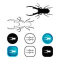 Abstract Chalcosoma Insect Icon Set Royalty Free Stock Photo