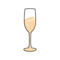 Abstract champagne glass symbol on white backdrop