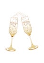 Abstract champagne glasses illustration Royalty Free Stock Photo