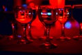 Abstract champagne glasses on a red background Royalty Free Stock Photo