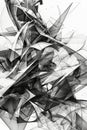 Abstract chaos representing troubled mind through overlapping lines and confusing figures.