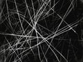 Abstract Chaos of White Lines on Black Background Royalty Free Stock Photo